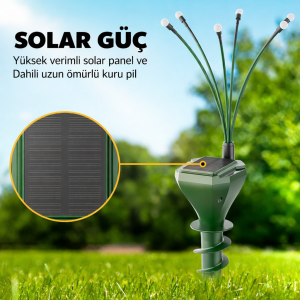 Pro Güneş Enerjili Köstebek,Yılan Kovucu Sallanan LED Işıklı – Bahçe Koruma Sistemi