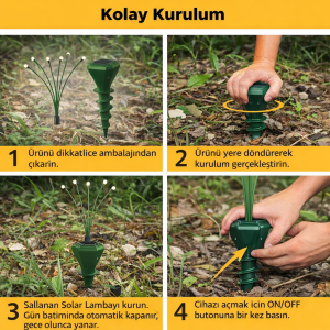 Pro Güneş Enerjili Köstebek,Yılan Kovucu Sallanan LED Işıklı – Bahçe Koruma Sistemi
