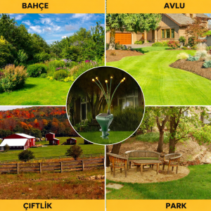 Pro Güneş Enerjili Köstebek,Yılan Kovucu Sallanan LED Işıklı – Bahçe Koruma Sistemi