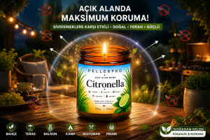 Sivrisinek Kovucu Mum 100 gr | Açık Alan Mumu | Bahçe Balkon Teras İçin Aromatik Mum