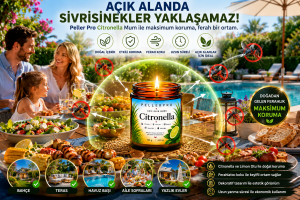 Sivrisinek Kovucu Mum 100 gr | Açık Alan Mumu | Bahçe Balkon Teras İçin Aromatik Mum