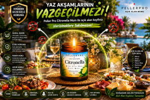 Sivrisinek Kovucu Mum 100 gr | Açık Alan Mumu | Bahçe Balkon Teras İçin Aromatik Mum