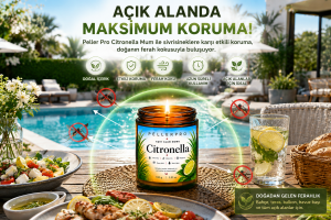 Sivrisinek Kovucu Mum 100 gr | Açık Alan Mumu | Bahçe Balkon Teras İçin Aromatik Mum