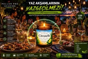 Sivrisinek Kovucu Mum 210 gr | Açık Alan Mumu | Bahçe Balkon Teras İçin Citronella Aromatik Mum