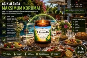 Sivrisinek Kovucu Mum 210 gr | Açık Alan Mumu | Bahçe Balkon Teras İçin Citronella Aromatik Mum